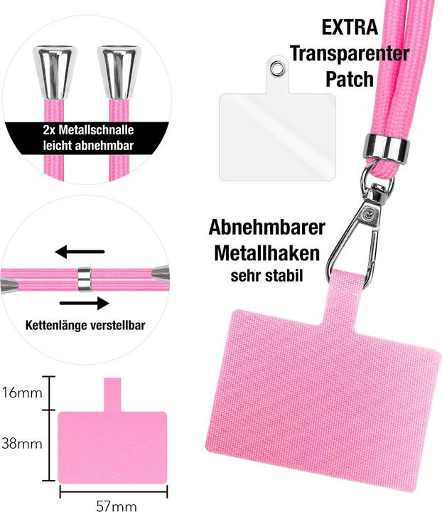 Image du produit Nalia Chaîne universelle pour téléphone portable à porter autour du cou avec pad
