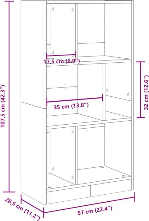 Actual product image VidaXL Lavrenti (57 x 28.5 x 107.5 cm)