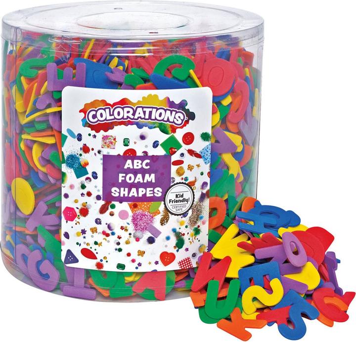 Actual product image Colorations ABC foam letters in a bucket, 2208 pieces.