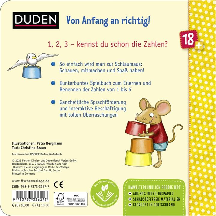 Produktbild Duden 18+: Für kleine Schlaumäuse: Zahlen (Lustiges Mitmach-Buch für die Kleinsten) (Deutsch)