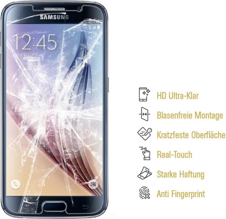 Produktbild Protectorking 3x Panzerfolie Anti-Shock HD Klar (3 Stück, Samsung Galaxy S6)