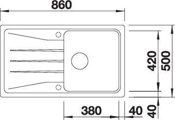 Produktbild Blanco Sona 5 S (Aufsatzspülbecken, 86 cm, 50 cm)