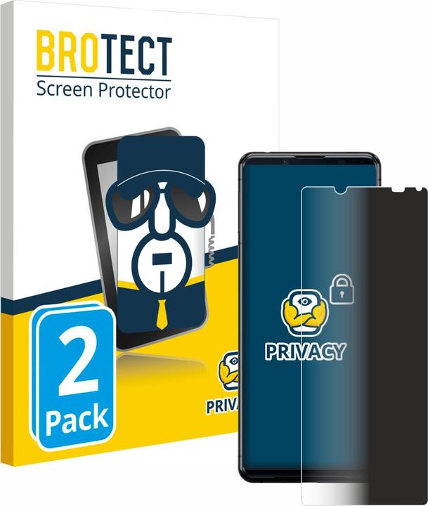 Productafbeelding BROTECT Anti-spionnetje privacyfolie Beschermfolie tegen blauw licht (2 Stuk, Sony Xperia 5 II)