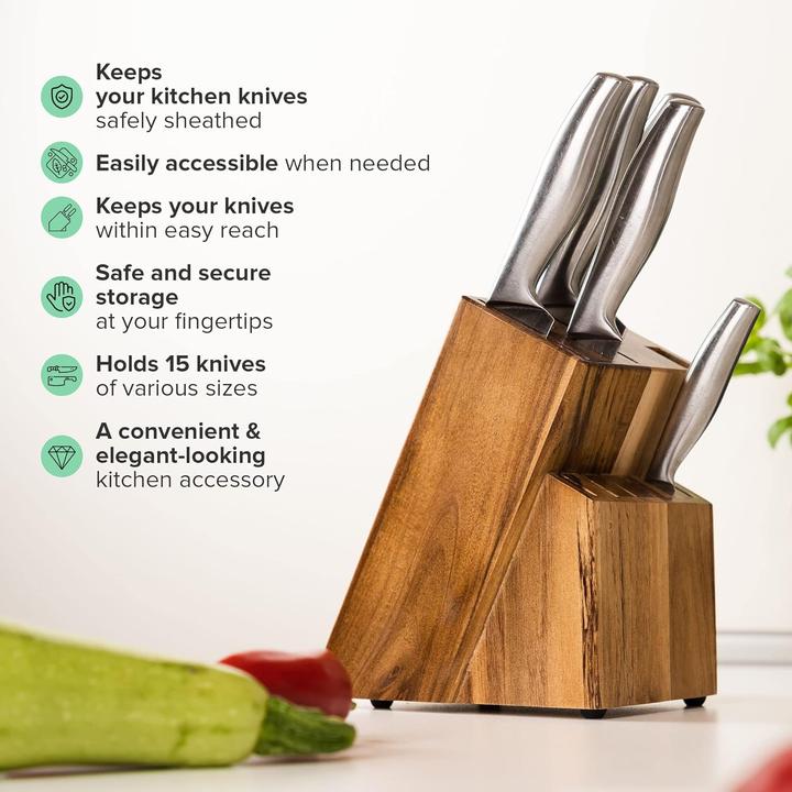 Actual product image Coninx Acacia Wood Knife Block