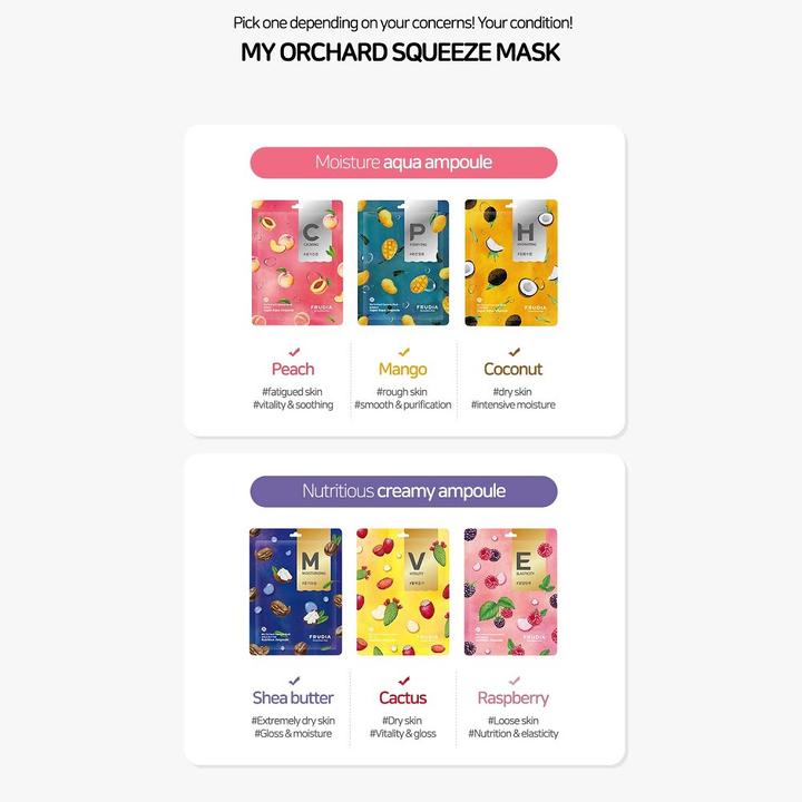 Actual product image Frudia My Orchard Squeeze Mask Shea Butter Face Mask 20G