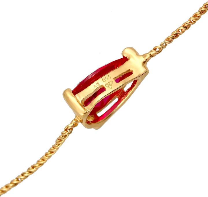 Actual product image Elli Drop (16 cm, 925 Sterling silver gold-plated, Synthetic ruby)