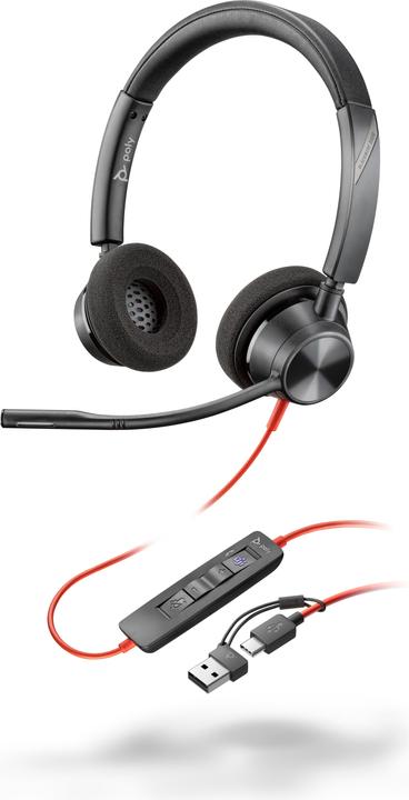Poly Blackwire 3320 Stereo Microsoft Teams (USB C) (Kabelgebunden, USB-C)