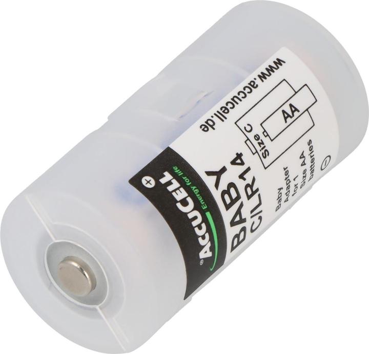Produktbild Panasonic 2x Adapter C, Baby, LR14 und eneloop Akku NiMH, Mignon, AA, HR06 (2 Stk., R14, C, 2000 mAh)