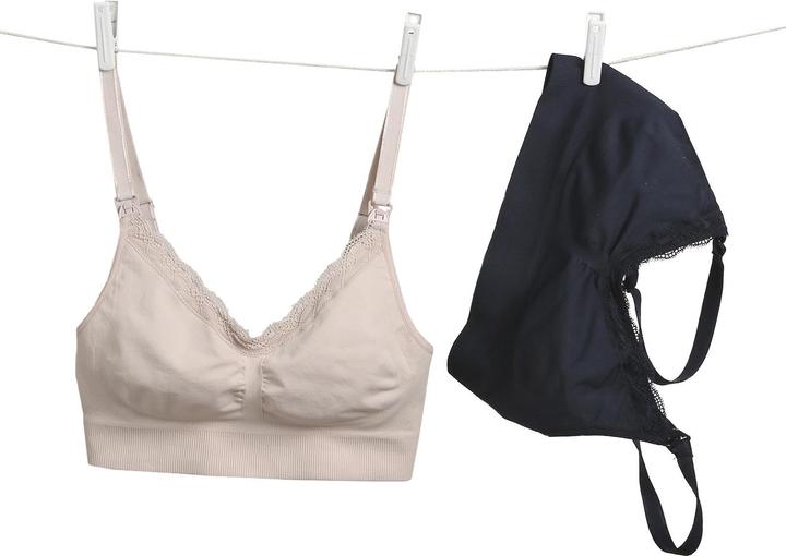 Produktbild Vertbaudet 2er-Pack nahtlose Bustiers für Schwangerschaft und Stillzeit mit Spitze (S)