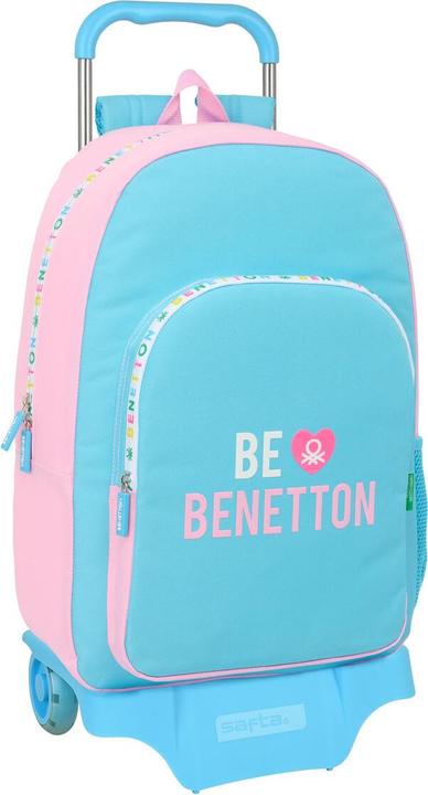 Image du produit Benetton Schulrucksack mit Rädern Unique Rosa türkis 30 x 46 x 14 cm