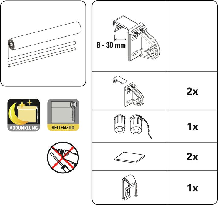 Actual product image Gardinia EASYFIX roller blind Digiprint Blackout Isabella (110 x 150 cm)