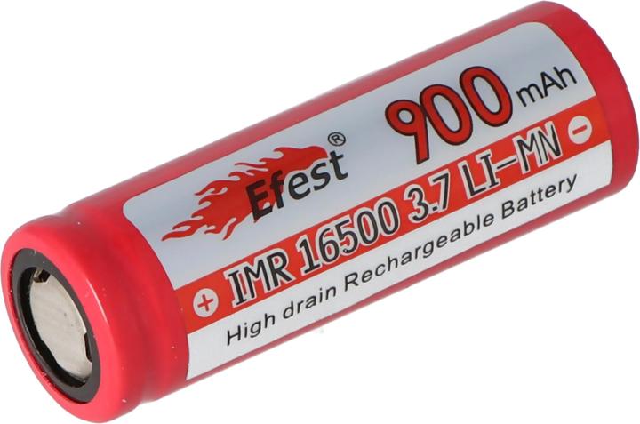 Immagine prodotto Efest Batteria IMR 16500 più polo piatto (1 pz., 16500, 900 mAh)