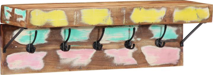 Actual product image VidaXL Coat rack with shelf Wall-mounted made of solid reclaimed wood and metal