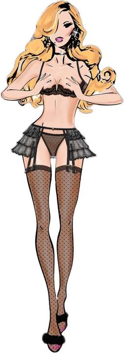 Produktbild Bombshell Boudoir V Wire 3 Pc Erotische Dessous-Set Black L (L)