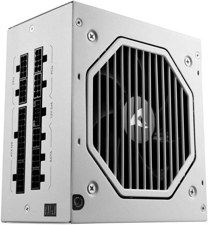 Actual product image Sharkoon Rebel P20 1200 White (white, 1x 12 pin high power connector, 4x PCIe, cable management, 1200 watts) (1200 W)