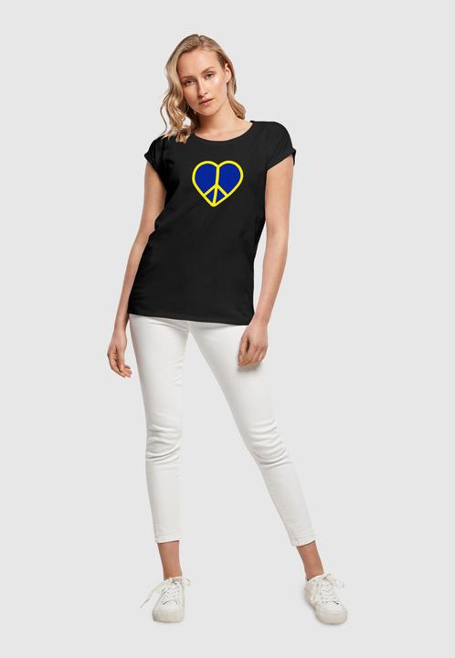 Actual product image Merchcode Ladies Peace - Heart Peace Extended Shoulder T-Shirt - 161405 (L)
