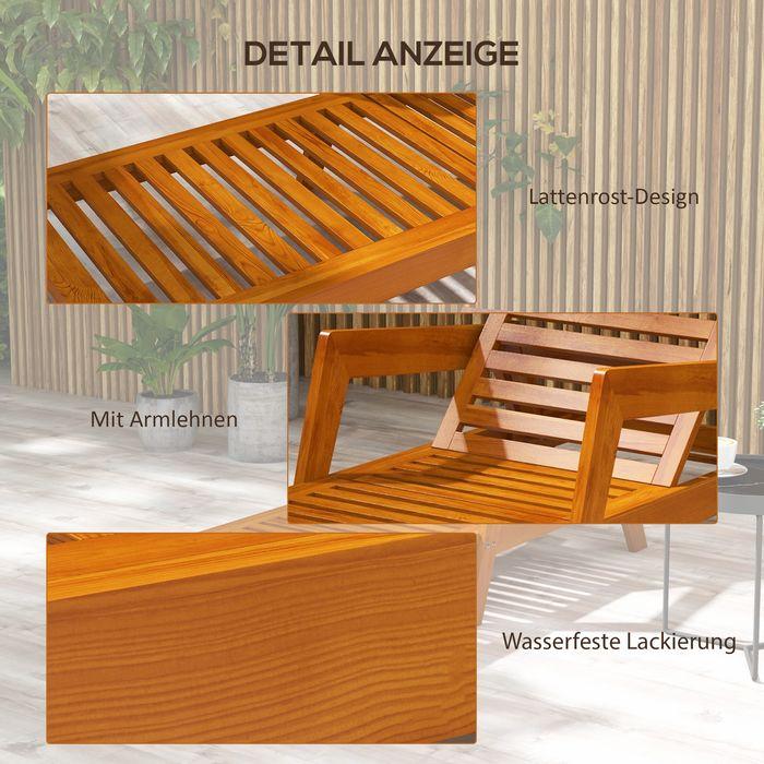 Produktbild Swisshandel24 Sonnenliege, Gartenliege aus Holz, Wetterfest Relaxliege bis 120 belastbar, Orange, 66x190x73,5cm (66 cm)