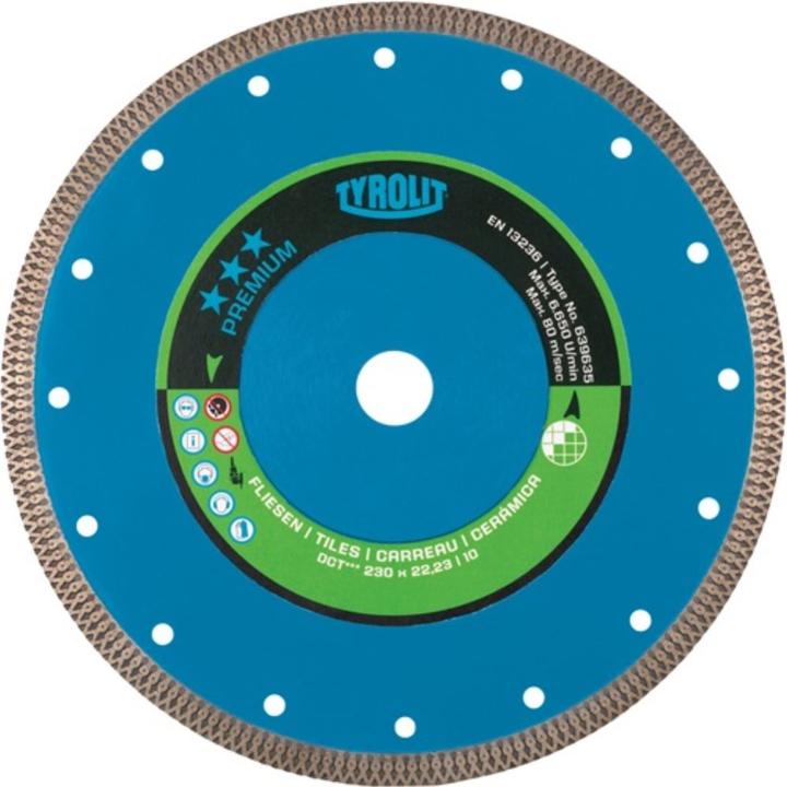 Actual product image Tyrolit Diamond cutting disc Premium dm 180 mm bore 22.23 mm tiles 10 mm