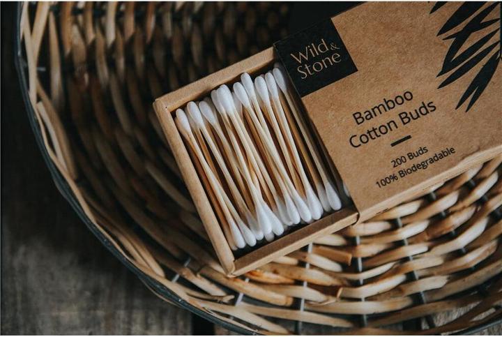 Image du produit Wild & Stone Coton-tiges en bambou, biodégradables & végétaliens, paquet de 200