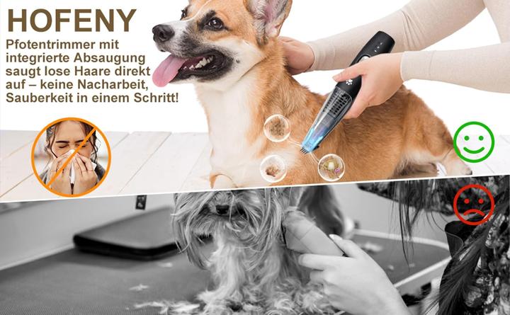 Immagine prodotto Hofeny Pfotentrimmer mit Staubsauger für Haustiere (Gatto, Cane)