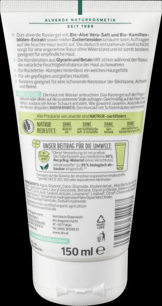 Produktbild dm alverde Sensitiv Rasiergel Bio-Aloe Vera, Bio-Kamille