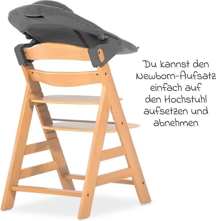 Produktbild Hauck Hochstühle Alpha Plus Natur XXL Newborn Set - Hochstuhl + 2in1 (Hochstuhl)