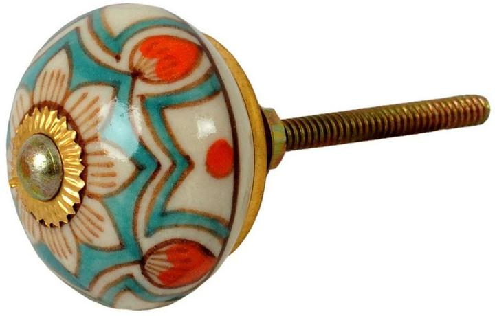 Tranquillo Furniture handle handmade, Ø 4 cm, Multicolor/Gold