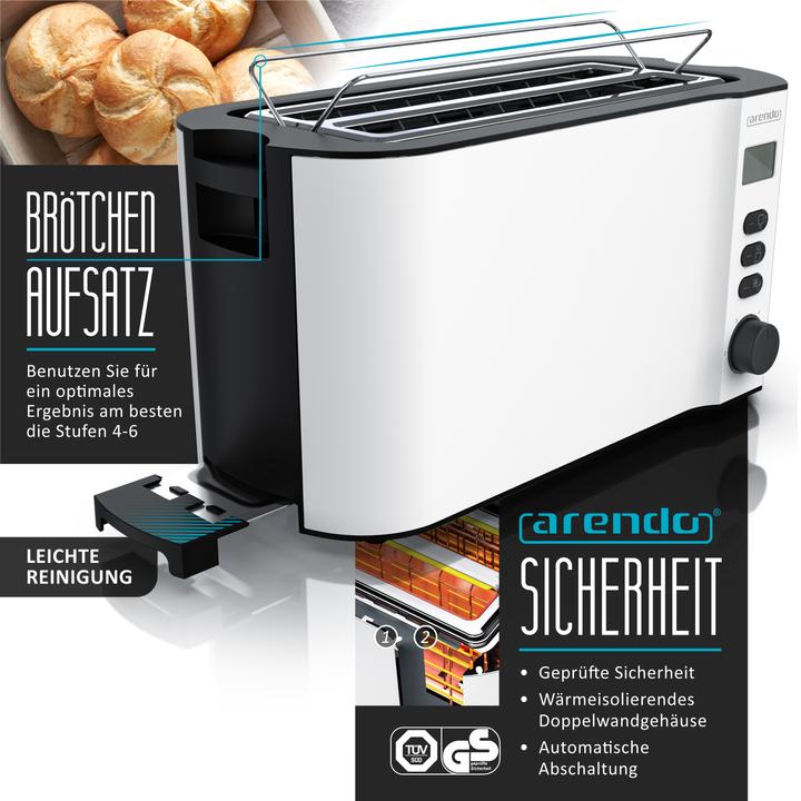 Immagine prodotto Arendo Set per la colazione Bollitore in acciaio inox da 1,5 l con selezione della temperatura e tostapane (1.70 l)