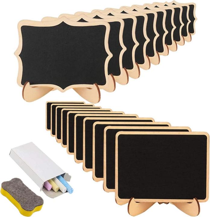 Produktbild I Am Creative Mini Holz Namensschilder Deko Kreide Tafel 20er Set