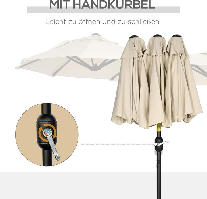 Image du produit Outsunny Parasol double face avec toit anti-vent (1.47 m)