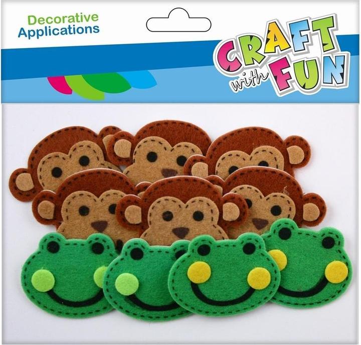 Immagine prodotto Craft with Fun Selbstklebender Filzfrosch und Affe, 10 Stück