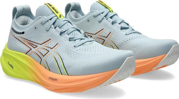 Actual product image ASICS Performance Asics GEL-Nimbus 26 Paris Laufschuhe Cool Grey / Safety Yellow Herren (43.5)
