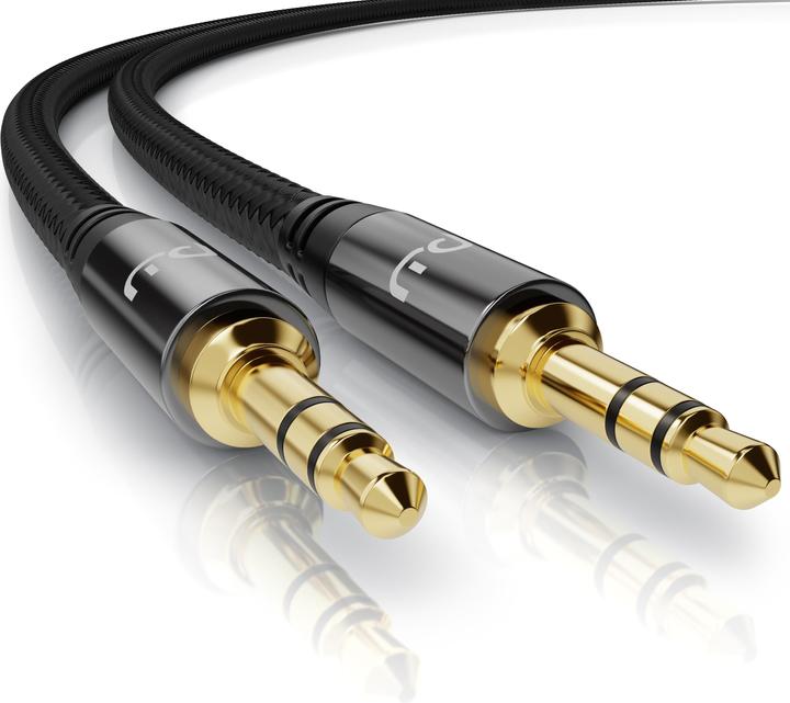 Image du produit Primewire Câble jack 3,5 mm AUX, Câble audio avec gaine en nylon, Câble audio jack 3,5 mm vers jack (1.50 m, Jack 3,5 mm (AUX))