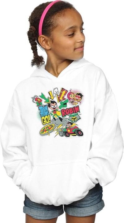 Actual product image Girls Teen Titans Go Robin Montage Hoodie (152, 158)