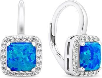 Image du produit Brilio Silver - Boucles d'oreilles élégantes en argent avec opales synthétiques EA366WB (Pierres synthétiques)
