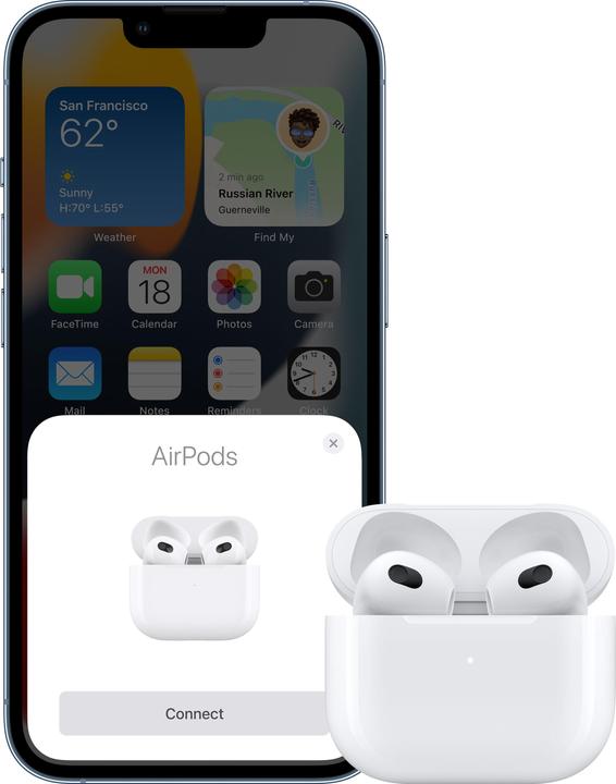 Actual product image Apple AirPods (3rd Gen.) Lightning Case (No noise cancelling, 6 h, Wireless)