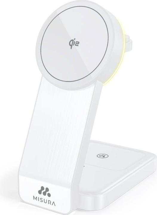 Immagine prodotto Misura Stazione di ricarica wireless pieghevole MH10 3-in-1 - BIANCO (30 W)