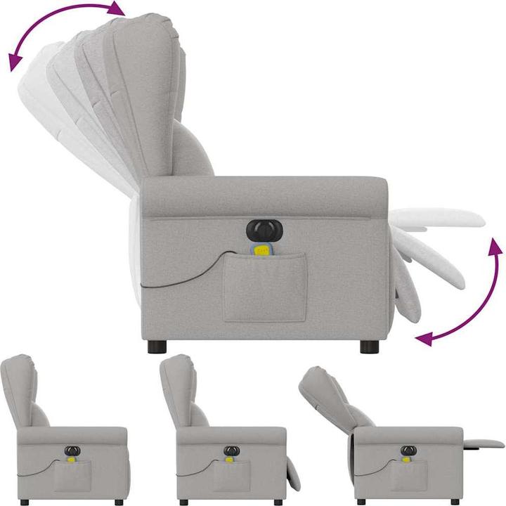 Actual product image VidaXL Massage chair electric cloud grey fabric