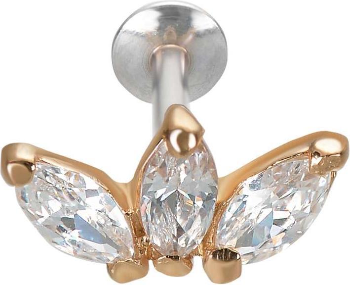 Image du produit Bijouteria Piercing d'oreille (Revêtement PVD (couleur or), Argent 925, Zircone)