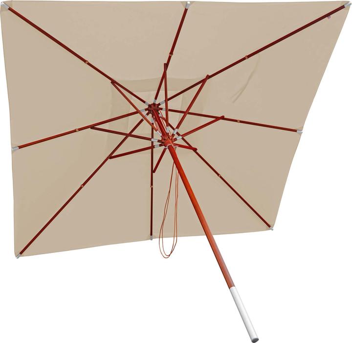 Immagine prodotto Swisshandel24 Ombrellone in legno per gastronomia, ombrellone da giardino, poliestere/legno 14kg, quadrato 3x3m a (3 m)