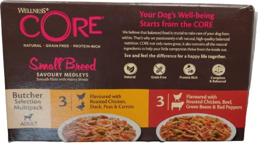 Produktbild Core Wellnes, Kern, Karma für kleine Hunde, 85 g (Adult, 6 Stk., 85 g)
