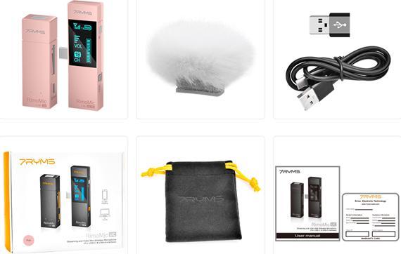 Produktbild 7Ryms Streaming and Video Mini Wireless Microphone (For USB-C & USB-A Interface) Rimomic Lite UC - Pink