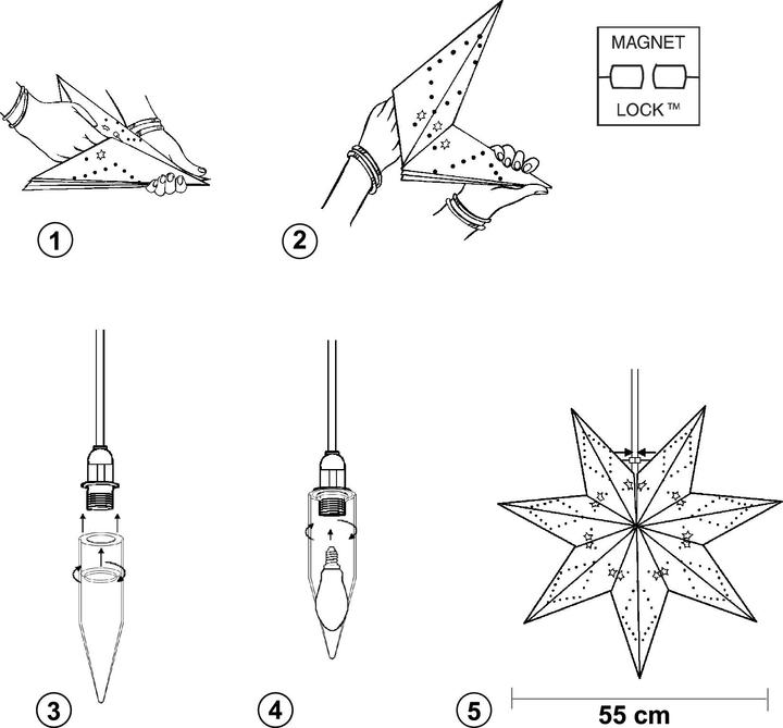 Produktbild Star Trading Papiersterne zum Aufhängen | Weihnachtsstern Fenster | Papierstern Beleuchtet | Weihnac