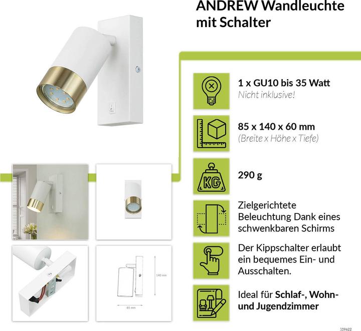 Produktbild Licht-Erlebnisse Spot Strahler Andrew (GU10)