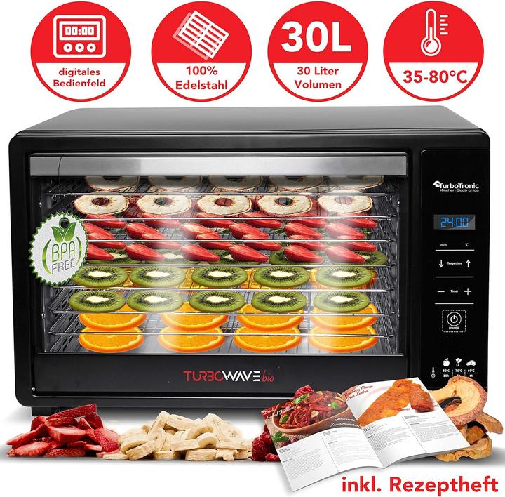Produktbild TurboTronic By Z-Line Digitaler Doerrautomat mit Edelstahlgitter 30L