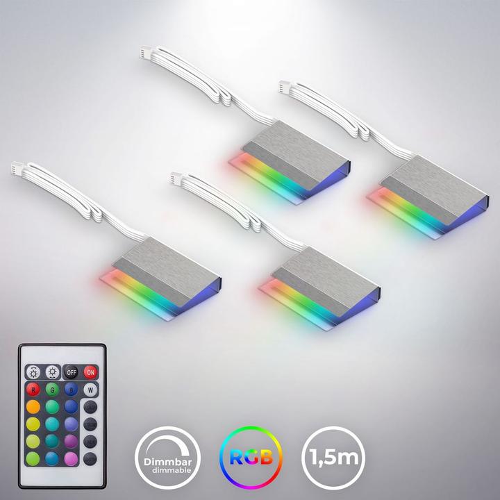 Produktbild B.K.Licht LED Glasbodenbeleuchtung 4er Set