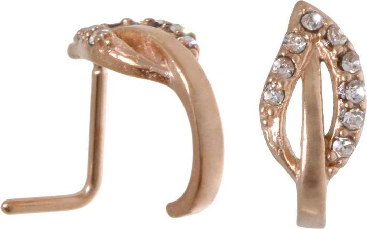 Actual product image Bijouteria Nose piercing (Crystal, PVD coating (gold coloured), Surgical steel 316L)