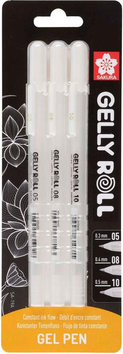 Produktbild Sakura Gelly Roll set Bright White | 3 pens, size 05-08-10 (Weiss, 3 x)