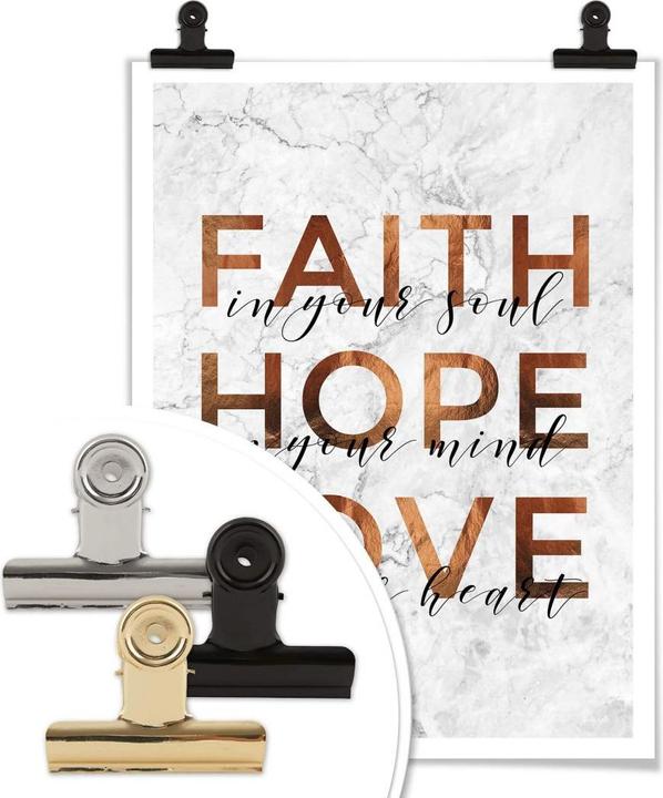 Produktbild Trenddeko Kupferoptik - Faith Hope Love (24 x 30 cm)