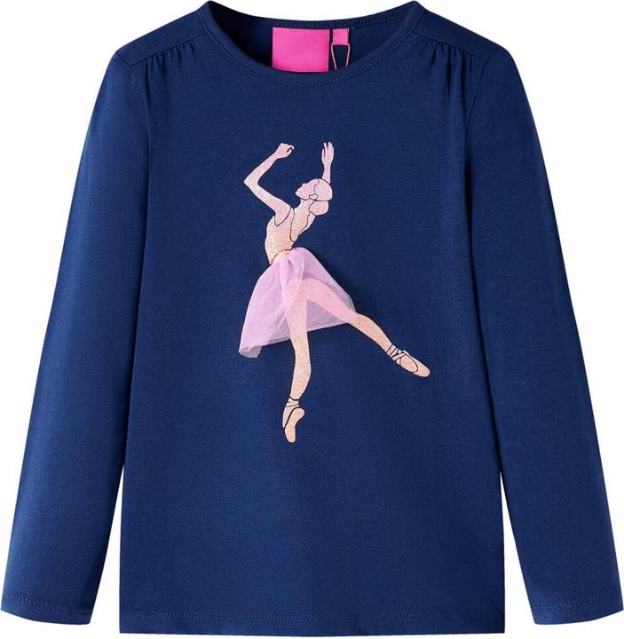 Produktbild VidaXL Kinder-Langarmshirt Marineblau 128,Material: 95 % Baumwolle (128)